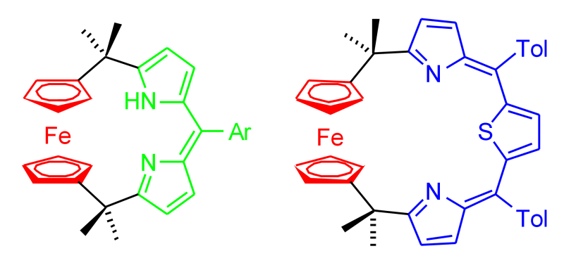 TOC image for Helical Porphyrinoids: Incorporation of Ferrocene Subunits into Macrocyclic Structures