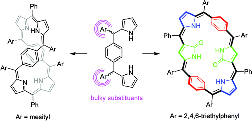 TOC image for Steric Control in the Synthesis of p -Benziporphyrins. Formation of a Doubly N-Confused Benzihexaphyrin Macrocycle