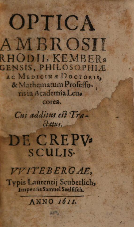 Portrait of ambrosius rhodius.